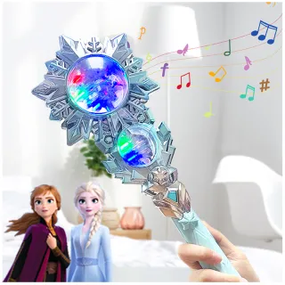 【TDL】冰雪奇緣艾莎聲光音樂魔法棒玩具旋轉燈光 080316(生日禮物 聖誕節 平輸品)