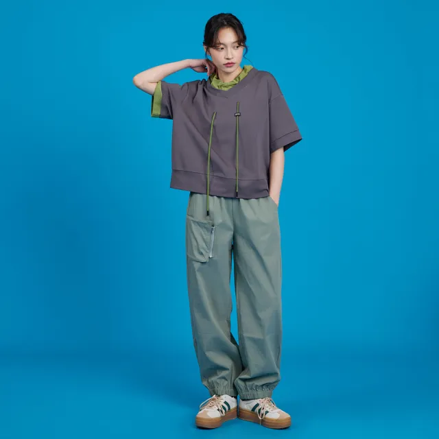 【gozo】防盜口袋鬆緊縮口長褲(兩色)