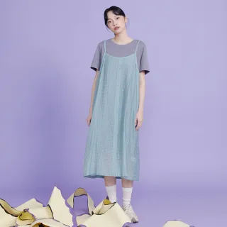 【gozo】涼感天絲透膚兩件式細肩帶洋裝(兩色)