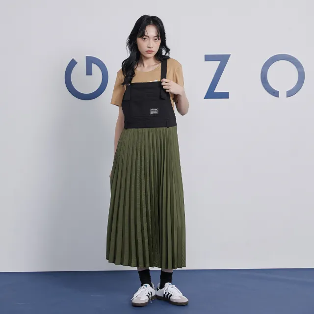 【gozo】工裝吊帶百褶洋裝(兩色)