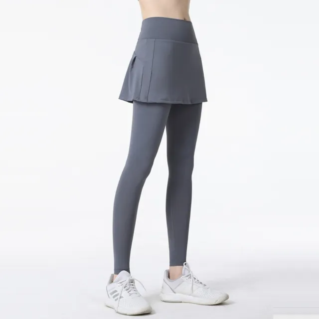 【巴黎精品】瑜珈褲運動長褲高腰健身瑜珈服瑜伽親膚透氣速乾(緊身防走光假兩件女褲子n1jn2)