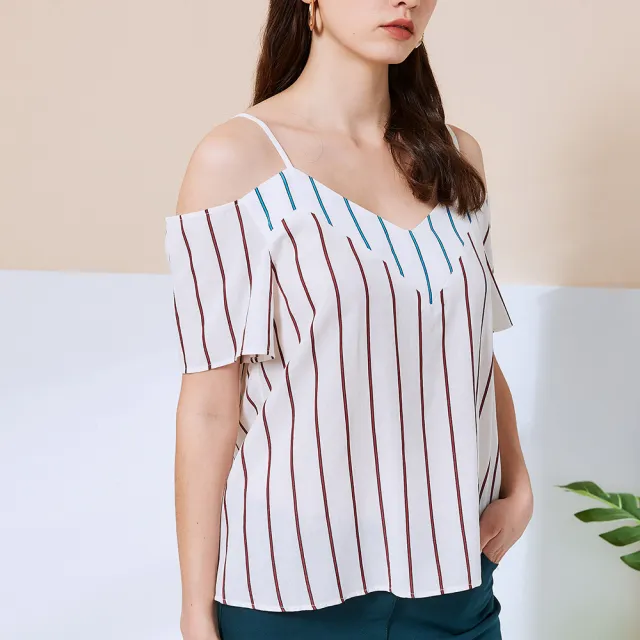 【ICHE 衣哲】Cop.Copine仲夏巴黎條紋露肩造型上衣