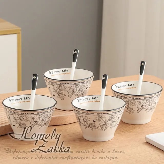 【Homely Zakka】法式經典復古黑白浪漫系列陶瓷多件式飯碗組_3款任選