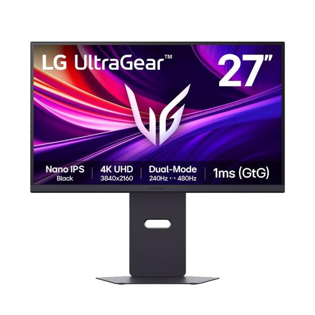 【LG 樂金】27G850A-B 27型 Nano IPS 4K 16:9 240-480Hz 雙模式電競螢幕(HDR 600/DCI-P3 99%/1ms GTG)