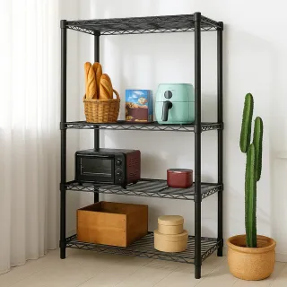 【居家cheaper】大型耐重四層置物架-122X45X180CM(烤黑/烤白/電鍍可選)