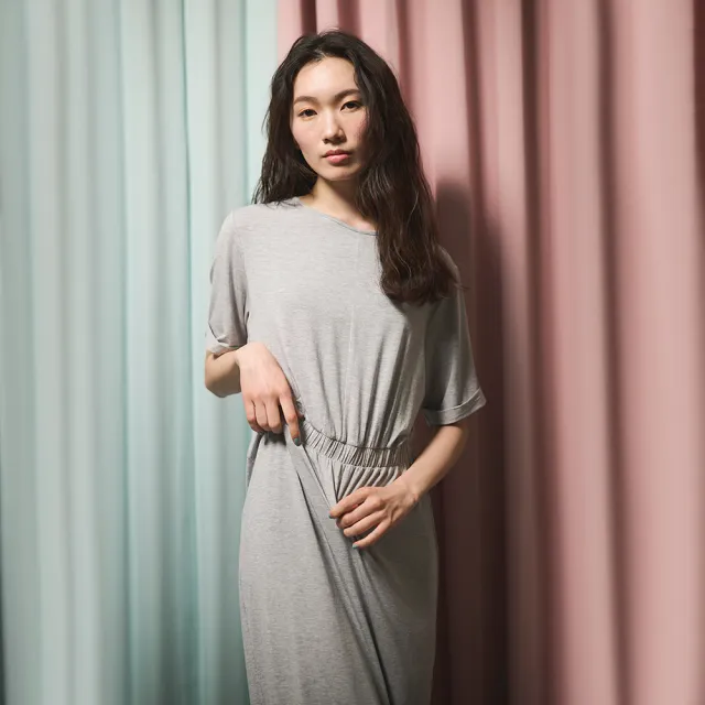 【Tani】女性短袖連身裙(天絲莫代爾女性女性居家休閒短袖連身裙99526)