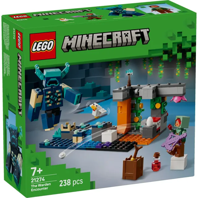 【LEGO 樂高】Minecraft 21274 循聲守衛遭遇戰(麥塊 電玩遊戲 兒童玩具 積木)