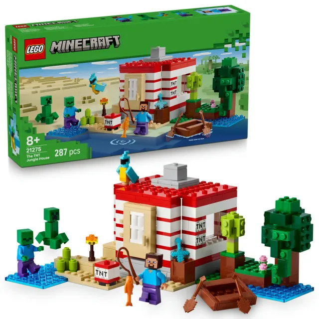 【LEGO 樂高】Minecraft 21275 炸藥叢林屋(麥塊 電玩遊戲 兒童玩具 積木)