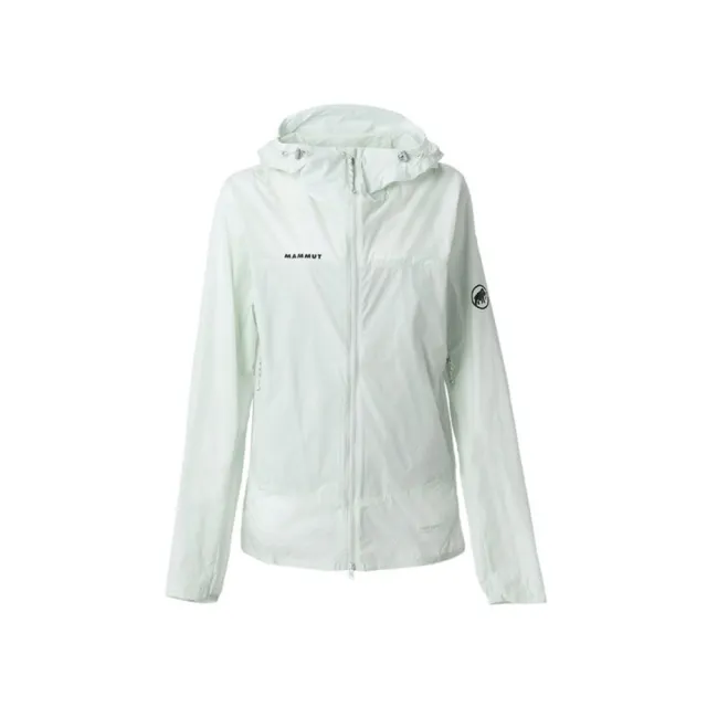 【Mammut 長毛象官方直營】Meron UL WB Hooded AF 日系輕量透氣防風連帽外套 鼠尾草銀綠 女款 #1012-00960
