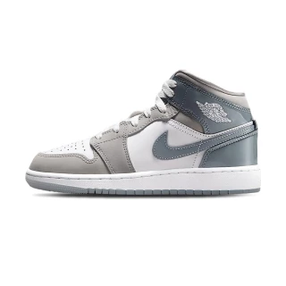 【NIKE 耐吉】Air Jordan 1 Mid SE 大童 灰白色 AJ1 休閒 喬丹 運動 休閒鞋 HF3193-100