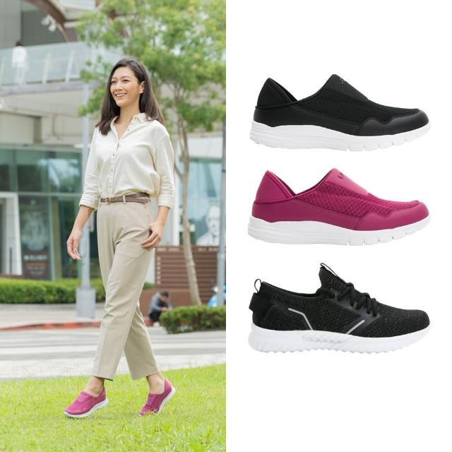 【LA NEW】輕便神鞋/休閒/運動/慢跑鞋/MIT真皮雙帶拖鞋/可調側釦/親膚透氣(男女/後踩/飾帶/雙帶拖鞋)