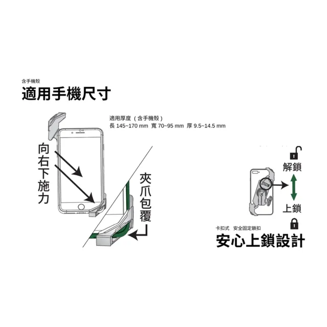 【TAKEWAY】黑隼Z機車手機架-逆磁浮減震-後照鏡防盜版(LA3-PH05-AnvR/重機/摩托車導航手機夾)