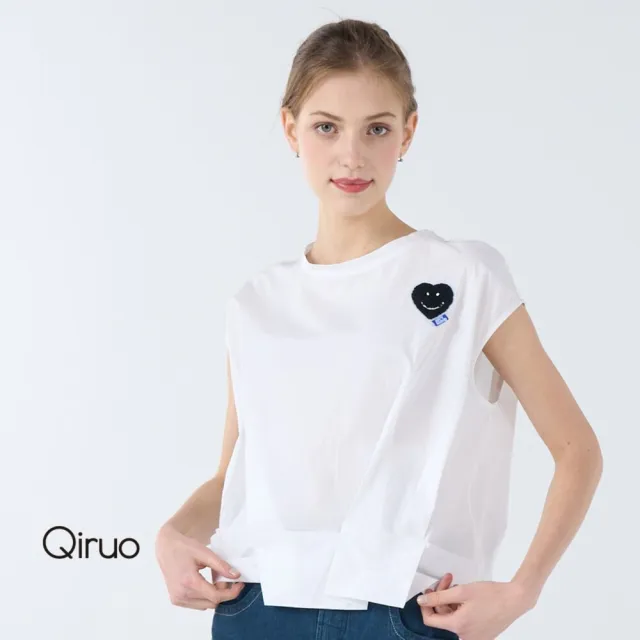 【Qiruo 奇若名品】春夏專櫃白色小包袖上衣7017A  個性帥氣酷 