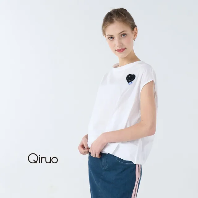 【Qiruo 奇若名品】春夏專櫃白色小包袖上衣7017A  個性帥氣酷 