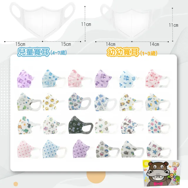 【淨新】3D醫療級兒童寬耳立體口罩(50入/一盒/國家隊 防護醫療級/防飛沫/灰塵)