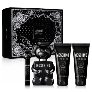【MOSCHINO】TOY BOY 男性淡香精經典禮盒-淡香精100ml+沐浴精100ml+鬚後乳100ml+隨行香10ml(平行輸入)