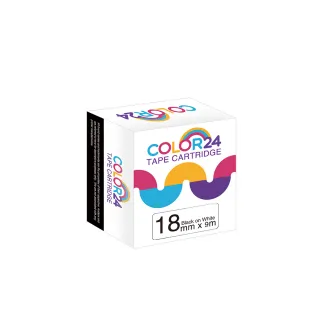 【Color24】LC-5WBW / LK-5WBW 高黏性 白底黑字 副廠 相容標籤帶_寬度18mm