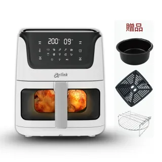 【Arlink】黑白大廚 液晶觸控 6L 透視氣炸鍋 AF-808(炸鍋/氣炸鍋配件/氣炸鍋/玻璃氣炸鍋/氣炸鍋 玻璃)