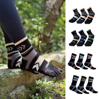 【WOAWOA】4入組/3入組 加厚減壓-能量激發健走五趾襪(五趾登山襪 五指襪 中筒五趾襪 除臭襪 高筒五趾襪)