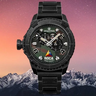 【elegantsis 愛樂時】陸軍裝甲部隊限量機械錶男錶 黑綠 48mm(ELJX48AS-ROCA-MA)