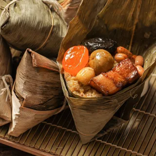【晶華酒店】經典南北粽禮盒5入/2盒(900g/北部粽180gX3顆+南部粽180gX2顆/盒/2盒/端午節肉粽/賞星鮮嚴選)