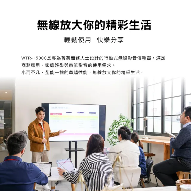 【PX 大通】iphone 15 16手機筆電Netflix投影Disney無線MAC蘋果Type c會議電視投屏(WTR-1500C)