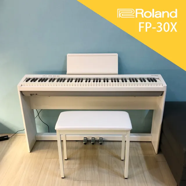【ROLAND 樂蘭】FP-30X 88鍵 電鋼琴 套裝 安心方案(原保5年/含琴椅/全新公司貨)