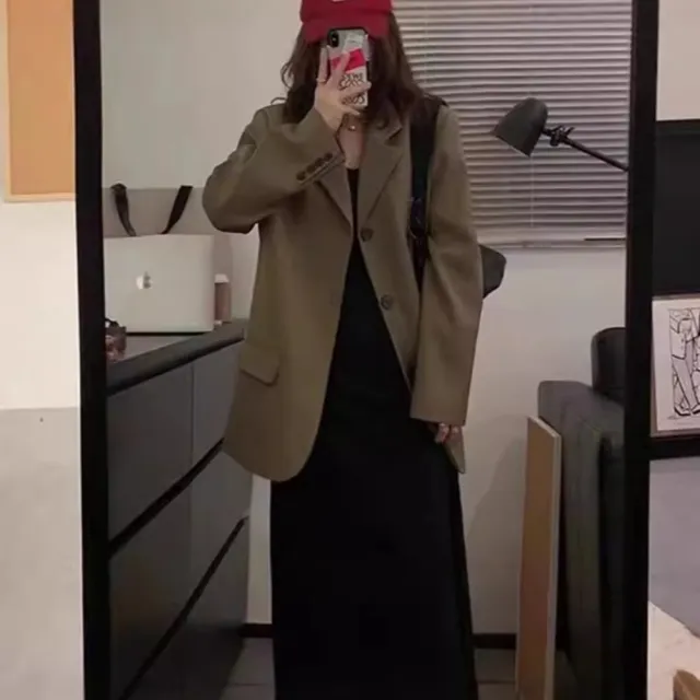【米蘭精品】雙11優惠 西裝外套休閒西服(高級感休閒簡約純色女外套3色t1ke10)