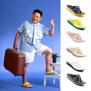 【母子鱷魚】-官方直營-絕色雙Q．雙彈力紓壓y拖(多色任選 男鞋 女鞋 足弓支撐)