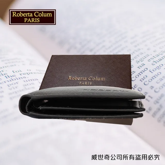 【Roberta Colum】雙11 諾貝達 男用皮夾 短夾 專櫃皮夾 進口軟牛皮短夾(24006-2咖啡)