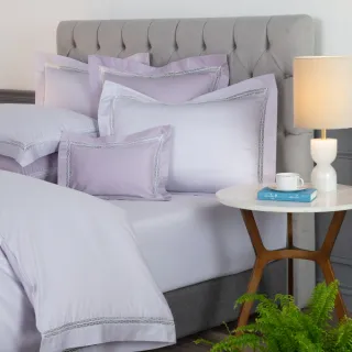 【WEDGWOOD】500織長纖棉 素面鬆緊床包一件｜幾何系列 任選(百貨款｜特大180x210cm)