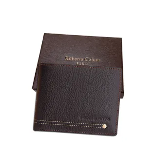 【Roberta Colum】交換禮物 諾貝達 男用專櫃皮夾 8卡片短夾(23153-2咖啡)