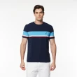 【NAUTICA】官方旗艦 男裝 跳色拼接條紋短袖T恤(藍色)