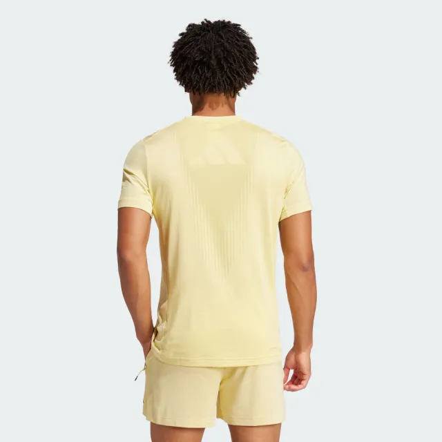 【adidas 愛迪達】短袖上衣 男 訓練 慢跑 亞規 AIRCHILL TEE 黃 JI8195