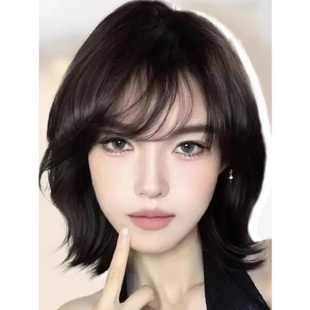 【巴黎精品】短假髮捲髮整頂假髮(自然分縫減齡微捲女假髮n1ji34)