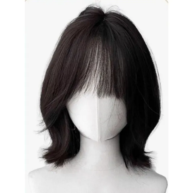 【巴黎精品】短假髮捲髮整頂假髮(自然分縫減齡微捲女假髮n1ji34)