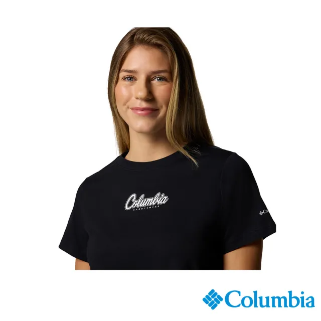 【Columbia 哥倫比亞】女款-短袖上衣-黑色(UAR94090BK/IS)