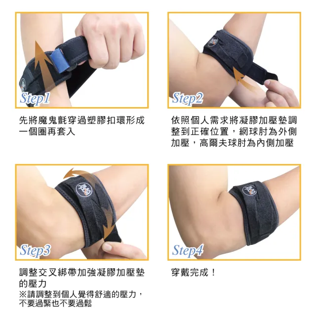 【BodyVine 巴迪蔓】護肘加壓帶-特惠2入組(左右通用 護肘帶 網球肘 高爾夫球肘 SP-82100)