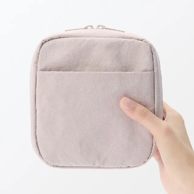 【MUJI 無印良品】皺褶尼龍廣口收納包 約14*16*6 cm(共3色)
