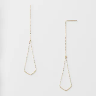 【agete】10K三角金線耳線