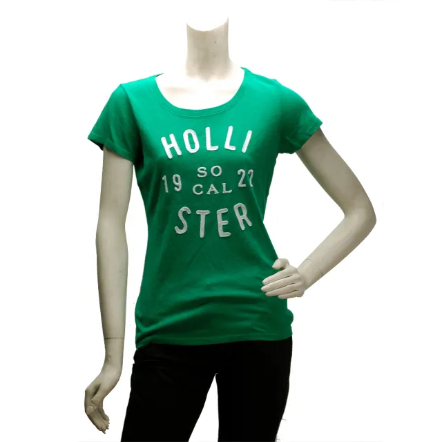【HOLLISTER Co】經典1922繡字SO CAL圓領短T(女-綠)