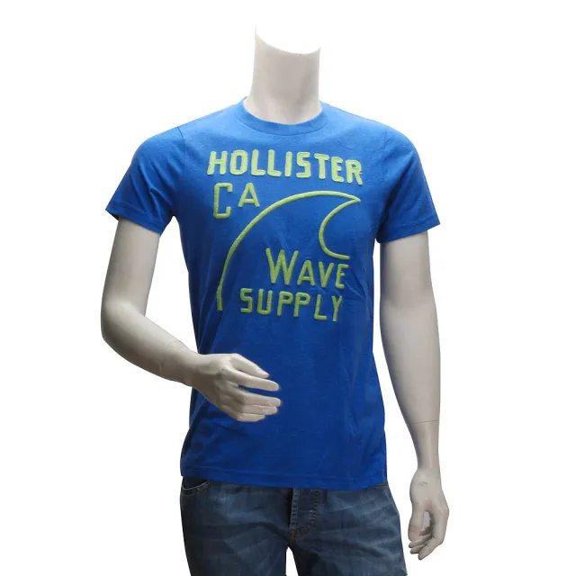 【HOLLISTER Co】美式海灘風繡字短T(男-藍609294889)
