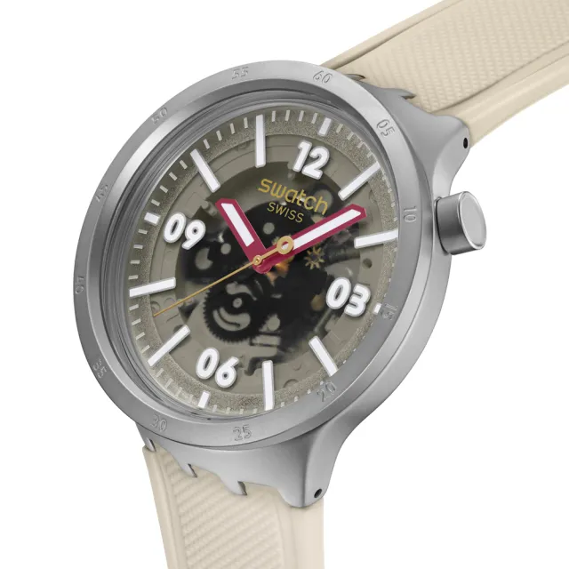 【SWATCH】CONFIDENT MOMENT 大錶面金屬手錶/男錶/女錶/瑞士製造 SB07S125(47mm)