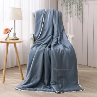 【HOYACASA】60支琉璃天絲涼被-清淺典雅系列 薄霧藍(150x190cm) 涼被/冷氣毯