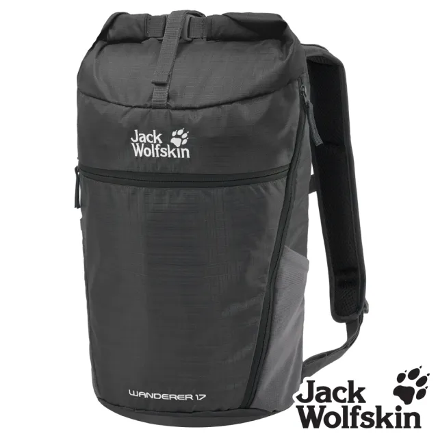 【Jack wolfskin 飛狼】Wanderer 17+7L 休閒旅遊後背包 背包客(經典黑)
