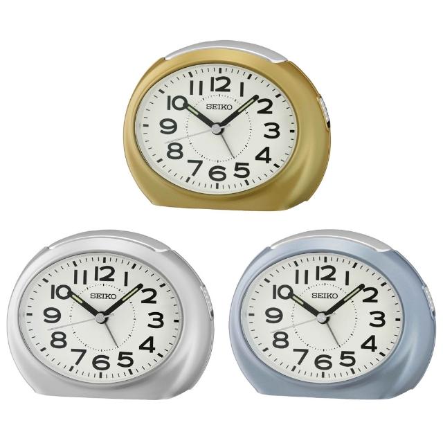 【SEIKO 精工】滑動式靜音秒針 大數字 夜光照明防貪睡鬧鐘-3色可選 雙11 送禮(QHE193G/QHE193L/QHE193S/速)