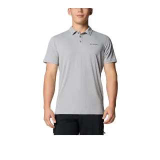 【Columbia 哥倫比亞】男款-防曬UPF50快排短袖POLO衫-灰色(UAE14950GY/JS)