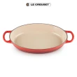 【Le Creuset】典藏琺瑯鑄鐵鍋雙耳橢圓烤盤28cm(櫻桃紅)