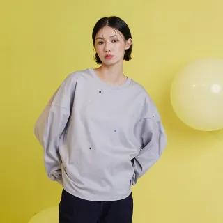 【gozo】太空梭螺絲繡花連袖大學T(兩色)