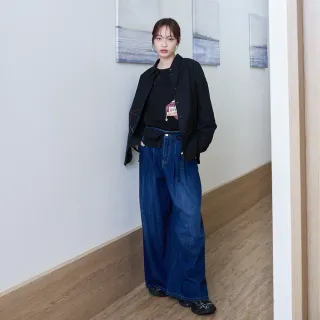 【gozo】房子線條繡花襯衫附綁腰小包(兩色)